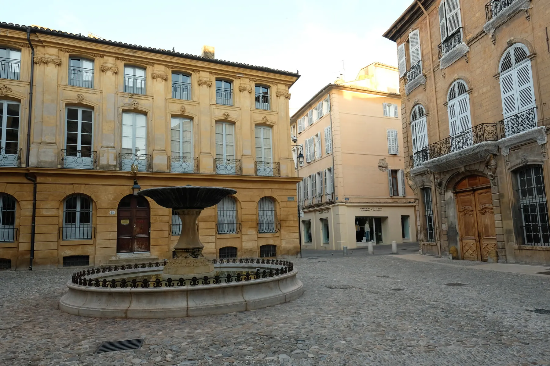 The fountain square of Place d'Albertas in Aix-en-Provence